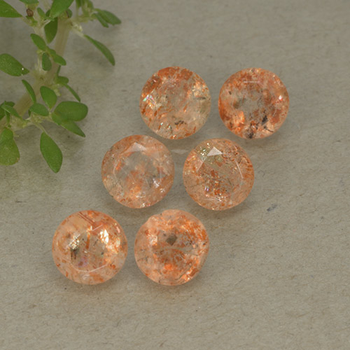 Naranja cálido Piedra del Sol Gema - 0.5ct Faceta Redonda (ID: 497283)