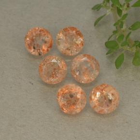 3.26 ctw Orange Sunstone Stones, Natural Sunstone in Round Facet Shape for Sale