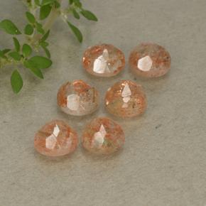 Sunstone Gemstones in 5 mm (calibrated) Size for Sale, Sunstone Stones in Warm Orange Color