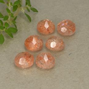 Sunstone Gemstones in 5.2 mm Size for Sale, Sunstone Stones in Reddish Orange Color