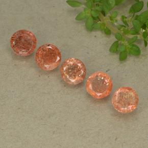 2.72 ctw Orange Sunstone Gemstones, Sunstone Gems in Round Facet Shape for Sale.