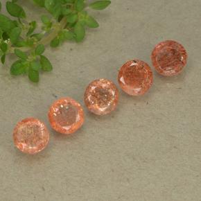 2.72 ctw Orange Sunstone Stones, Natural Sunstone in Round Facet Shape for Sale