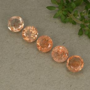 Ginger Orange Sonnenstein Edelstein - 0.4ct Rund Facettenschliff (ID: 497289)