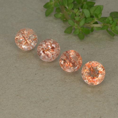 Orange clair Pierre de Soleil gemme - 0.6ct Facette ronde (ID: 497293)