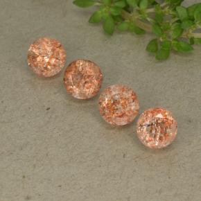Naranja rojizo Piedra del Sol Gema - 0.6ct Faceta Redonda (ID: 497295)