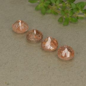 Sunstone Gemstones in 5 mm (calibrated) Size for Sale, Sunstone Stones in Reddish Orange Color