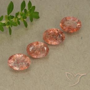 3.07 ctw Orange Sunstone Stones, Natural Sunstone in Oval Facet Shape for Sale