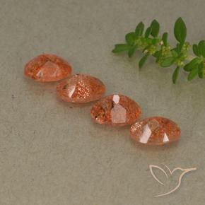 Sunstone Gemstones in 7 x 5 mm (calibrated) Size for Sale, Sunstone Stones in Ginger Orange Color