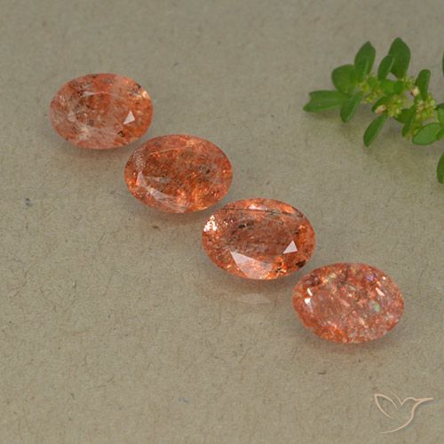 3.11ctw Natural Reddish Orange Sunstone, Oval, Translucent