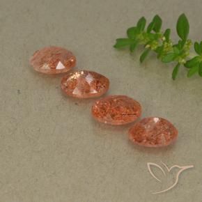 Sunstone Gemstones in 7 x 5 mm (calibrated) Size for Sale, Sunstone Stones in Reddish Orange Color