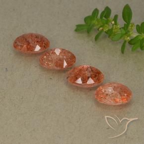 Sunstone Gemstones in 7 x 5 mm (calibrated) Size for Sale, Sunstone Stones in Medium Orange Color