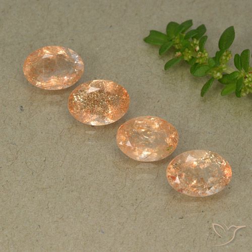 2.97ctw Natural Cantaloupe Orange Sunstone, Oval, Translucent