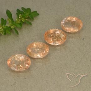 2.97 ctw Orange Sunstone Stones, Natural Sunstone in Oval Facet Shape for Sale