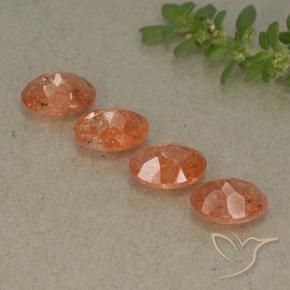 Sunstone Gemstones in 7 x 5 mm (calibrated) Size for Sale, Sunstone Stones in Grapefruit Orange Color