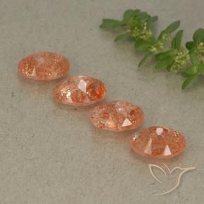 Sunstone Gemstones in 7 x 5 mm (calibrated) Size for Sale, Sunstone Stones in Grapefruit Orange Color