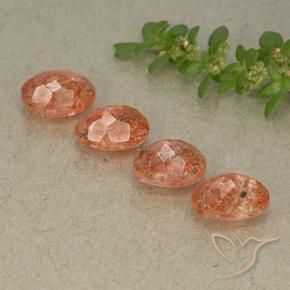 Sunstone Gemstones in 7 x 5 mm (calibrated) Size for Sale, Sunstone Stones in Reddish Orange Color