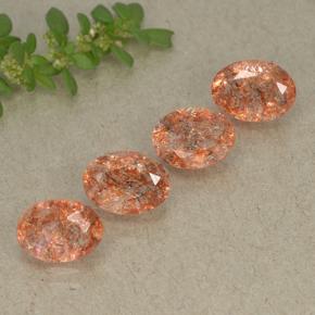 3.18 ctw Orange Sunstone Stones, Natural Sunstone in Oval Facet Shape for Sale