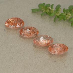 Sunstone Gemstones in 7.3 x 5.3 mm Size for Sale, Sunstone Stones in Orange Color