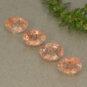 Light Tiger Orange Sonnenstein Edelstein - 0.8ct Oval facettiert (ID: 497785)
