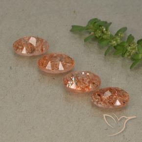 Sunstone Gemstones in 7 x 5 mm (calibrated) Size for Sale, Sunstone Stones in Reddish Orange Color
