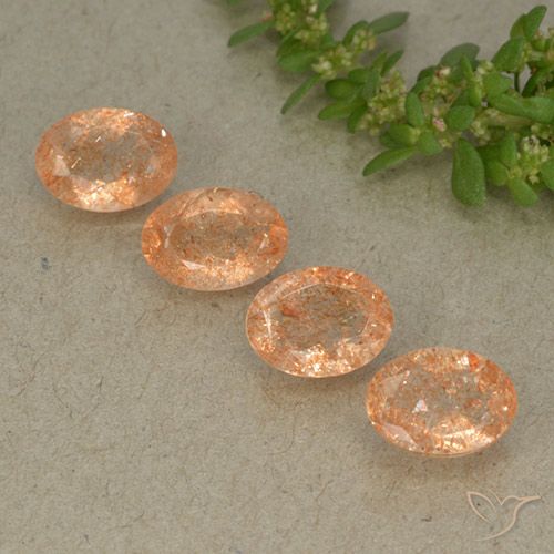 2.94ctw Natural Light Orange Sunstone, Oval, Translucent, Photo A