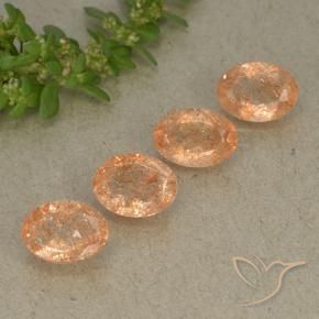 2.94 ctw Orange Sunstone Stones, Natural Sunstone in Oval Facet Shape for Sale