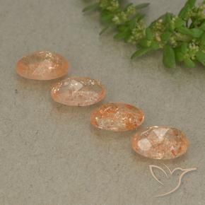 Sunstone Gemstones in 7 x 5 mm (calibrated) Size for Sale, Sunstone Stones in Light Orange Color