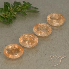 3.62 ctw Orange Sunstone Stones, Natural Sunstone in Oval Facet Shape for Sale