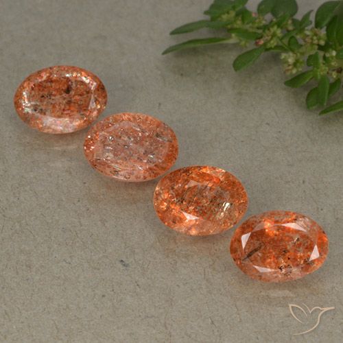 3.06ctw Natural Medium Orange Sunstone, Oval, Translucent