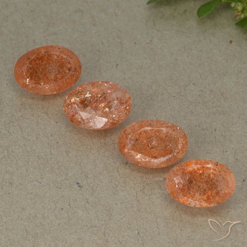 3.08ctw Natural Medium Orange Sunstone, Oval, Translucent