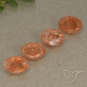 3.08 ctw Orange Sunstone Stones, Natural Sunstone in Oval Facet Shape for Sale