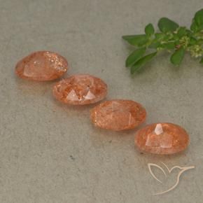 Sunstone Gemstones in 7 x 5 mm (calibrated) Size for Sale, Sunstone Stones in Medium Orange Color