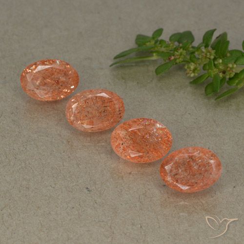 3.58ctw Natural Reddish Orange Sunstone, Oval, Translucent