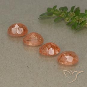 Sunstone Gemstones in 7 x 5 mm (calibrated) Size for Sale, Sunstone Stones in Reddish Orange Color