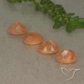 Sunstone Gemstones in 7 x 5 mm (calibrated) Size for Sale, Sunstone Stones in Medium Orange Color