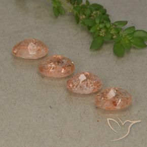 Sunstone Gemstones in 7 x 5 mm (calibrated) Size for Sale, Sunstone Stones in Light Tiger Orange Color