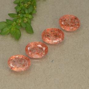 2.78 ctw Orange Sunstone Stones, Natural Sunstone in Oval Facet Shape for Sale