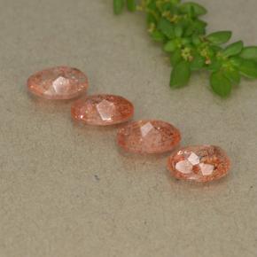 Sunstone Gemstones in 7 x 5.2 mm Size for Sale, Sunstone Stones in Reddish Orange Color