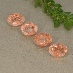Ginger Orange Sunstone Gem - 0.8ct Oval Facet (ID: 497872)