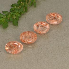 3.36 ctw Orange Sunstone Stones, Natural Sunstone in Oval Facet Shape for Sale