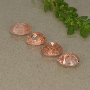 Sunstone Gemstones in 7 x 5 mm (calibrated) Size for Sale, Sunstone Stones in Ginger Orange Color