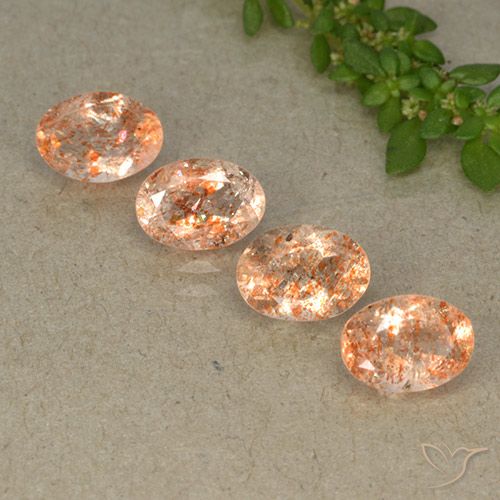 3.25ctw Natural Light Orange Sunstone, Oval, Translucent