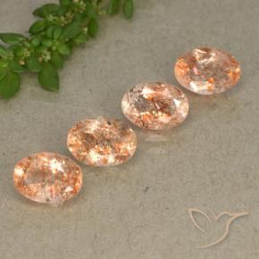 3.25 ctw Orange Sunstone Stones, Natural Sunstone in Oval Facet Shape for Sale