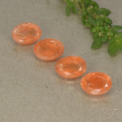 3.46ctw Natural Deep Orange Sunstone, Oval, Translucent