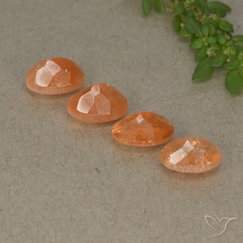 Sunstone Gemstones in 7 x 5 mm (calibrated) Size for Sale, Sunstone Stones in Deep Orange Color