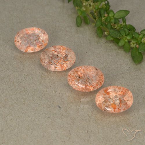 3.48ctw Natural Light Orange Sunstone, Oval, Translucent
