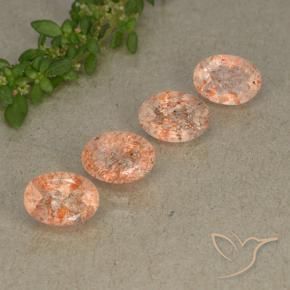 3.48 ctw Orange Sunstone Stones, Natural Sunstone in Oval Facet Shape for Sale
