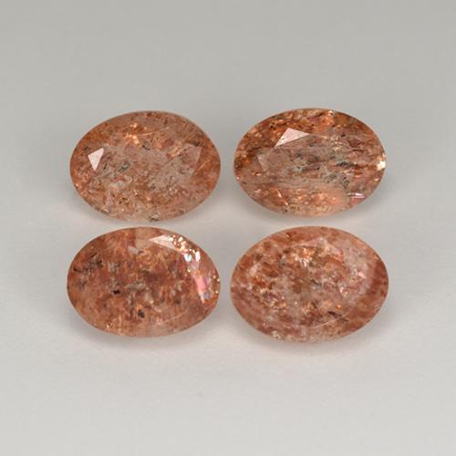 3.56 ctw Orange Sunstone Gemstones, Sunstone Gems in Oval Facet Shape for Sale.