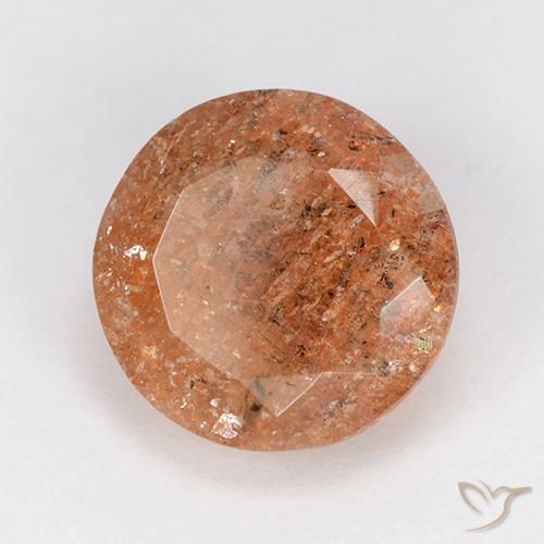 6.01 ct Orange Sunstone Stone, Natural Sunstone in Round Facet Shape for Sale