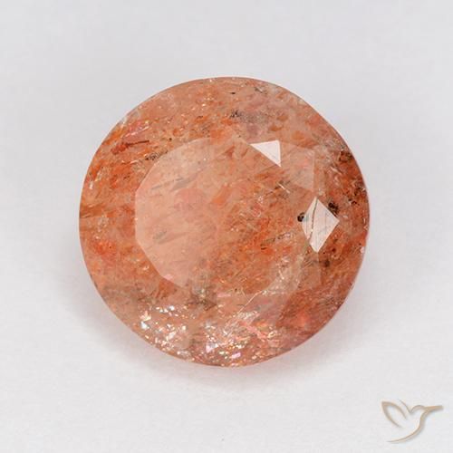 4.69 ct Orange Sunstone, 10.8 mm Round Cut From India, Photo A
